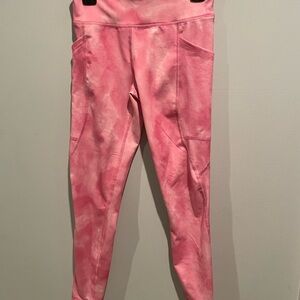 Athletic Works Kids Pink Patterned Leggings